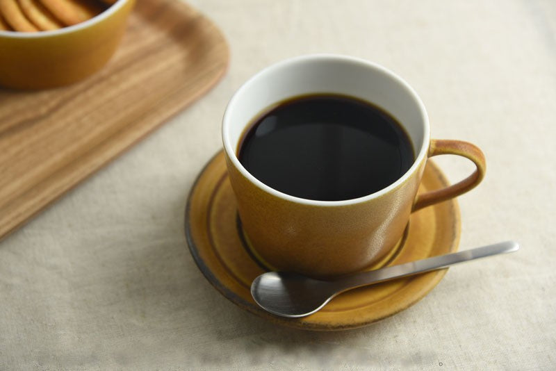 Miyama Matte Coffee Cup with Saucer in Caramel